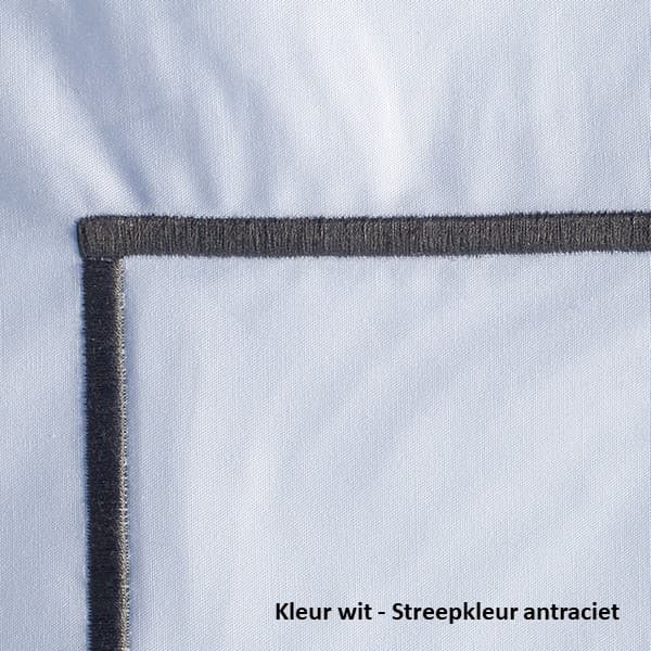 Dommelin Lakenset Cortina Wit - streep Antraciet