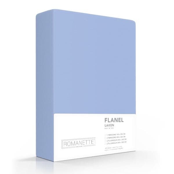 Romanette Laken Katoen-Flanel Blauw