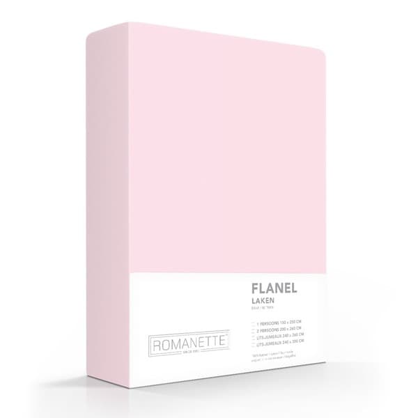 Romanette Laken Katoen-Flanel Lichtroze