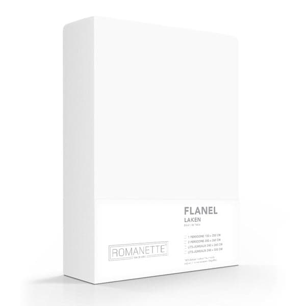 Romanette Laken Katoen-Flanel Wit
