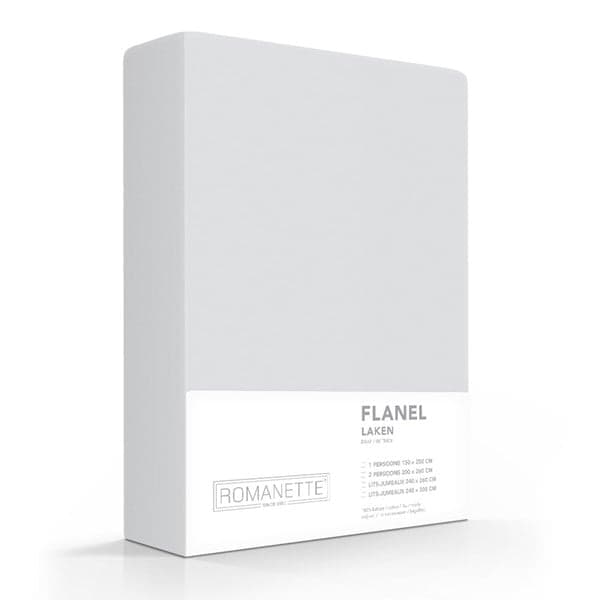 Romanette Laken Katoen-Flanel Zilver