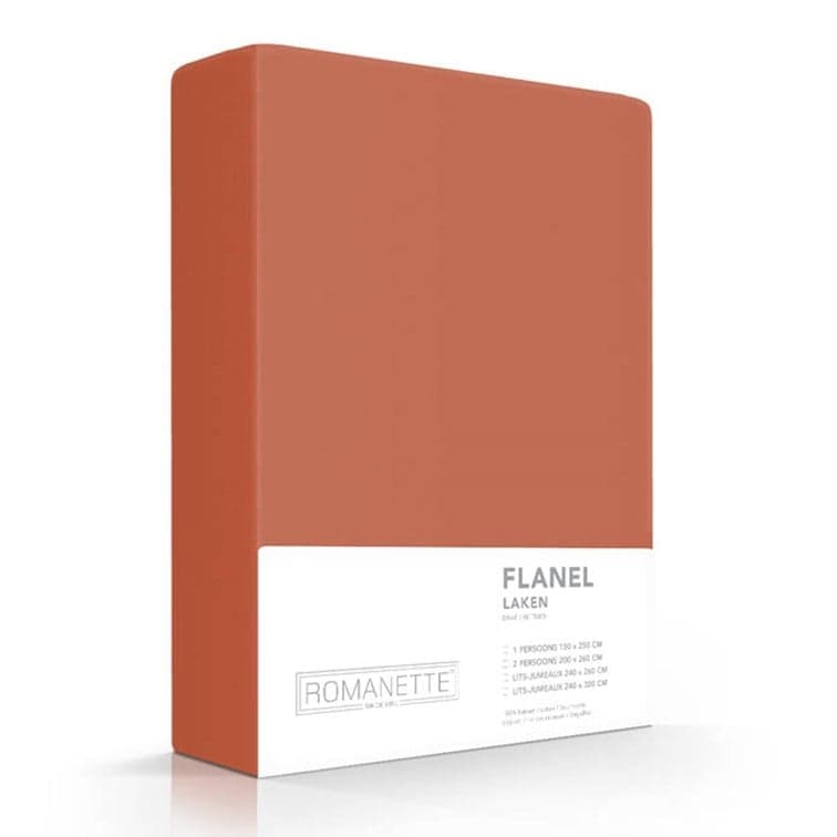 Romanette Laken Katoen-Flanel Rooibos