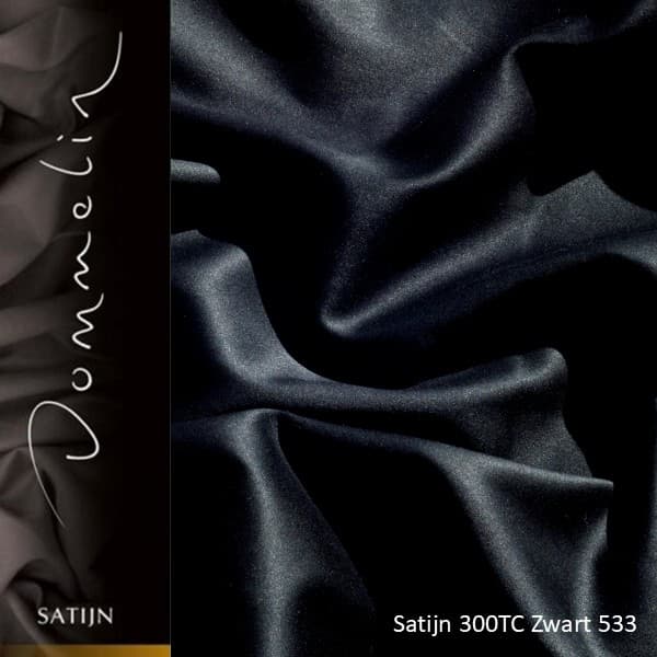 Dommelin Laken Satijn 300TC Zwart
